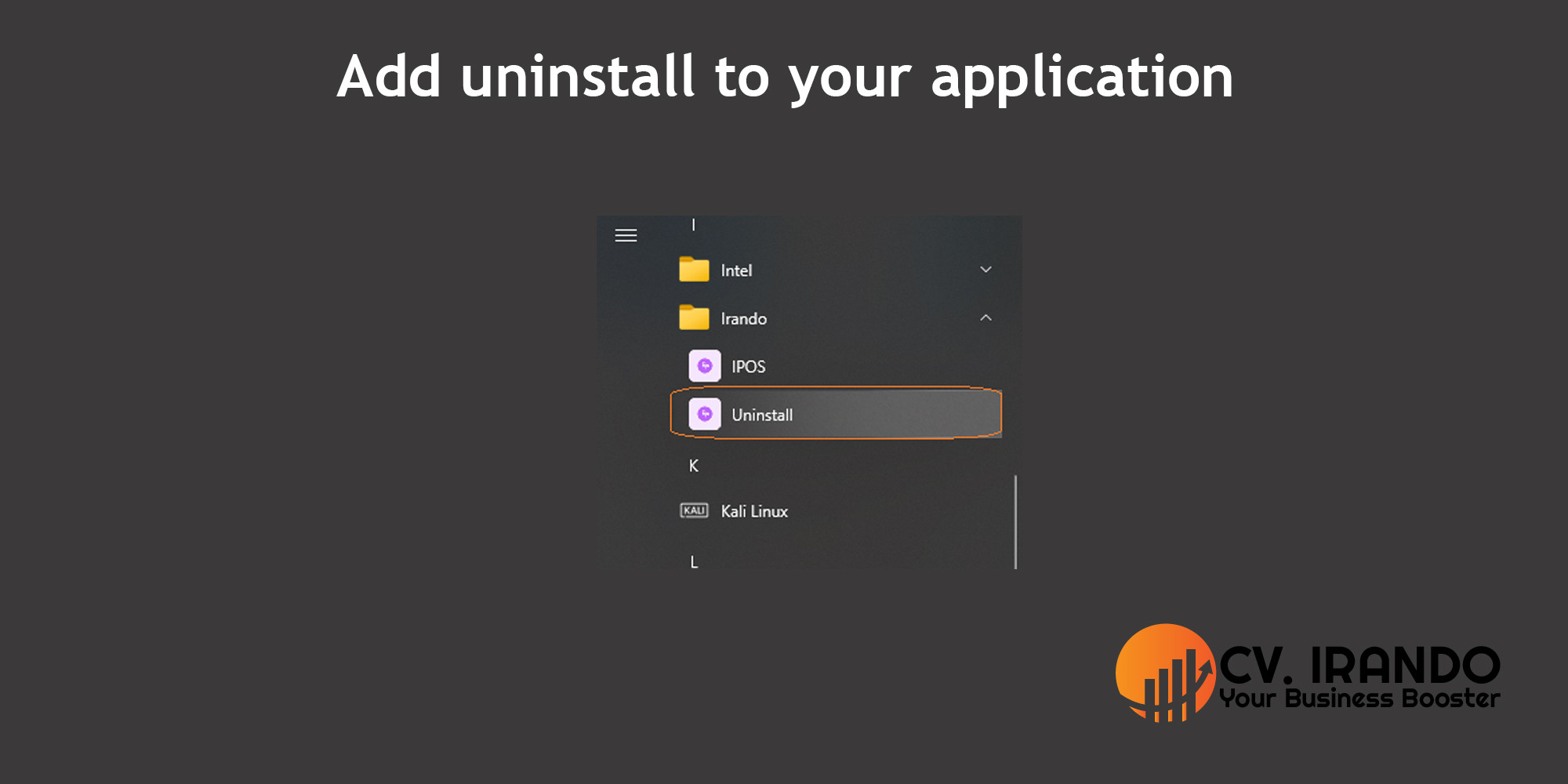 Add uninstall to your windows application